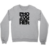 photographer camera photography modern text photos scrapbook geek t sh Crewneck Sweatshirt
