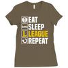 eat sleep league Ladies Fitted T-Shirt