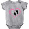 Baby Girl with Heart Any Name Customized Baby Bodysuit