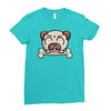 cute pug dog Ladies Fitted T-Shirt