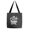 Queens Are Born In April Tote Bags
