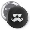 hipster glasses and moustache Pin-back button