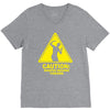 caution shapes being thrown printed V-Neck Tee