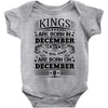 Real Kings Are Born On December 8 Baby Onesie