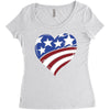 disstressed america flag heart Women's Triblend Scoop T-shirt