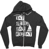 eat sleep sail repeat Zipper Hoodie