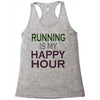 running is my happy hour Racerback Tank