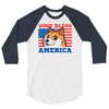 doge bless america 3/4 Sleeve Shirt