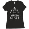 keep calm train Ladies Fitted T-Shirt