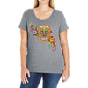women's sugar skull purple Ladies Curvy T-Shirt