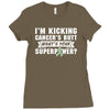 I Am Kicking Cancers Butt Whats Your Superpower ? Ladies Fitted T-Shirt