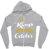 kings are born in october Zipper Hoodie