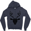 poly deer black Zipper Hoodie