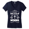 I Am One Blessed Momma Women's V-Neck T-Shirt