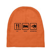 eat sleep snowboard mens black snowboarding t shirt wow Baby Beanies