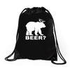 new bear deer beer funny Drawstring Bags