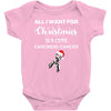 all i want for christmas is a cure carcinoid cancer Baby Bodysuit