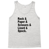 rock paper scissors lizard spock big bang theory geek nerd gift t shir Tank Top
