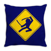 ninja crossing sign Throw Pillow