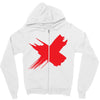 red x Zipper Hoodie