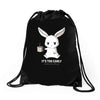 too early (black) Drawstring Bags