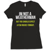 i am not a weatherman but you should expect a few inches funny Ladies Fitted T-Shirt