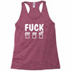 fuck you me off fun Racerback Tank