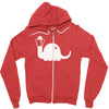 apatosaurus white Zipper Hoodie