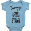 sorry i can't the angel of music is very strict Baby Bodysuit
