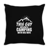 Camper Couple Man White Throw Pillow