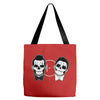 SKULL ON TWO FACE Tote Bags