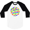 funny girly colorful patterns mustaches 3/4 Sleeve Shirt