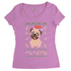 ugly sweater dog Women's Triblend Scoop T-shirt