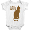 im an animal in bed Baby Onesie