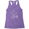 shark riding bicycle bike funny Racerback Tank