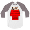 snoopy parody pug w 3/4 Sleeve Shirt