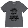 Super Cool Poppy Of A Freaking Awesome Grandson V-Neck Tee