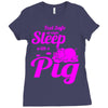 pig lover Ladies Fitted T-Shirt
