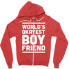 world's okayest boyfriend couple love funny Zipper Hoodie