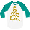 uomo dakar stampa oro moto deserto parigi africa sport 3/4 Sleeve Shirt