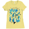 blue vectorfunk Ladies Fitted T-Shirt