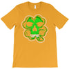 celtic green clover skull patch, irish biker patches T-Shirt