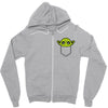 cute yoda pocket Zipper Hoodie