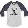 i am the stag stag night hen wedding mens 3/4 Sleeve Shirt