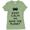 save the planet Ladies Fitted T-Shirt