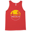 amity island jaws inspired movie shark printed Tank Top
