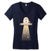 alien coffee invasion Women's V-Neck T-Shirt