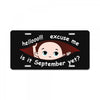 September Peeking Out Baby Boy License Plate