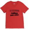 commas save lives V-Neck Tee