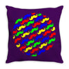 funny girly colorful patterns mustaches Throw Pillow